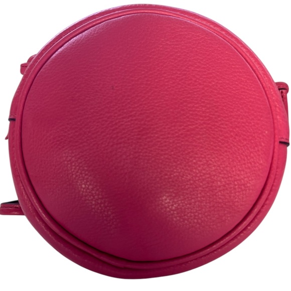 COACH Mini Pink Drawstring Pebbled Leather Petal Floral Bucket Wristlet - Picture 11 of 15